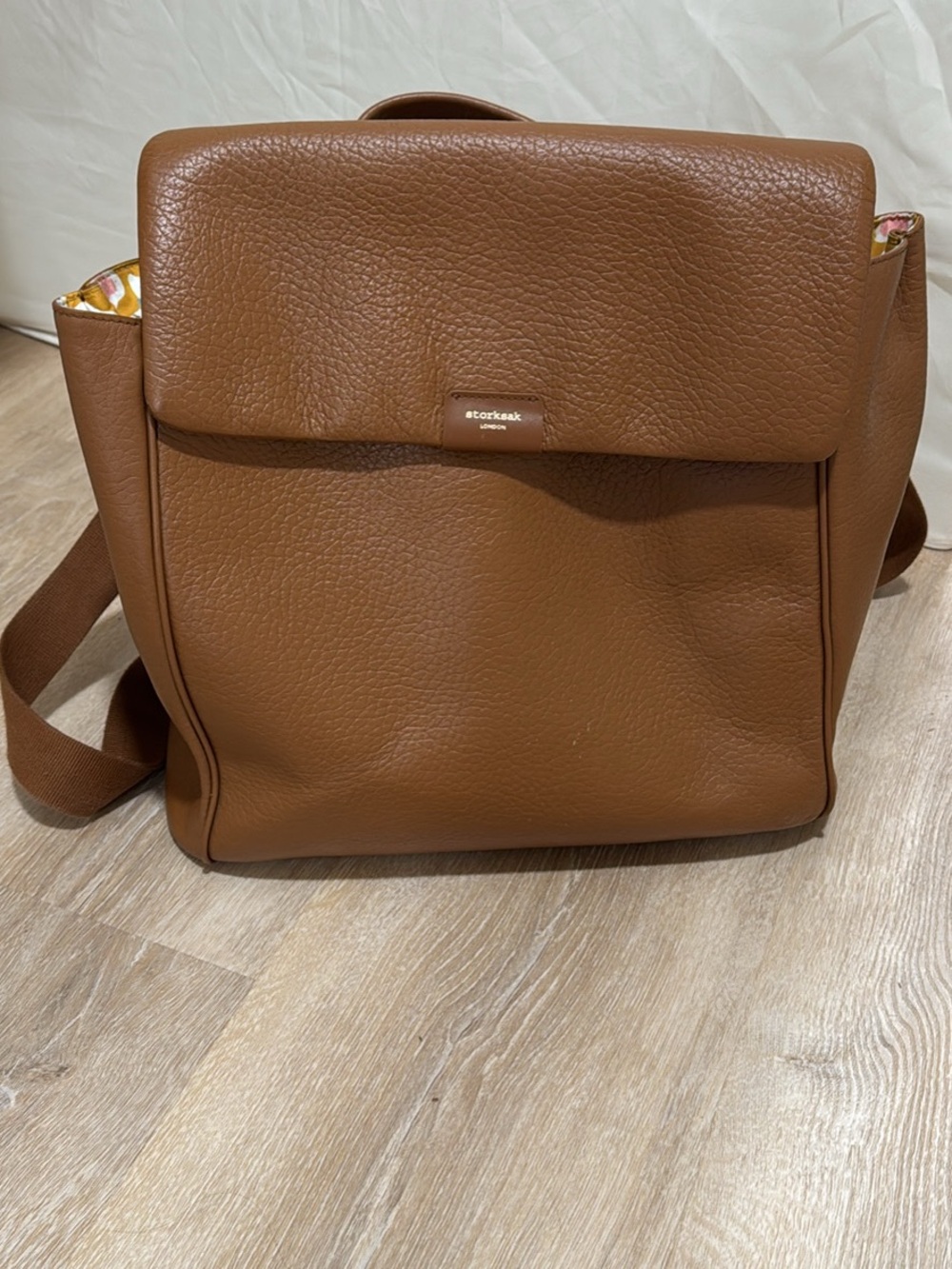 Storksak St James Brown Leather Diaper Bag